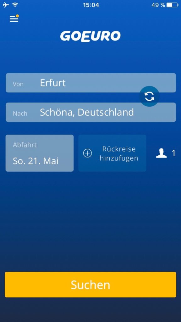 Suchmaske: Super easy und übersichtlich