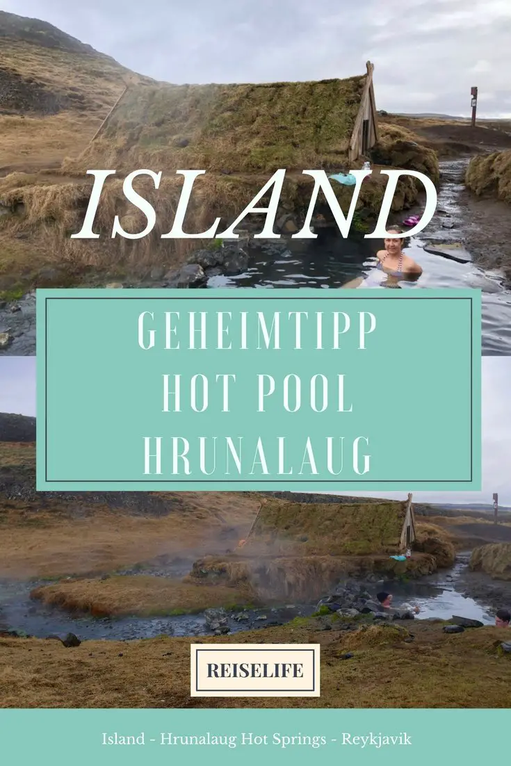 Island Hot Pools - Hrunalaug Hot Spring Island mitten in einem wunderschönen grünen Valley