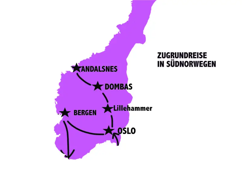 Karte Norwegen Züge