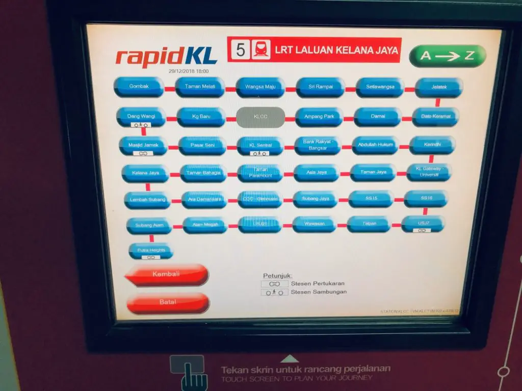 Ticketautomat Kuala Lumpur Metro