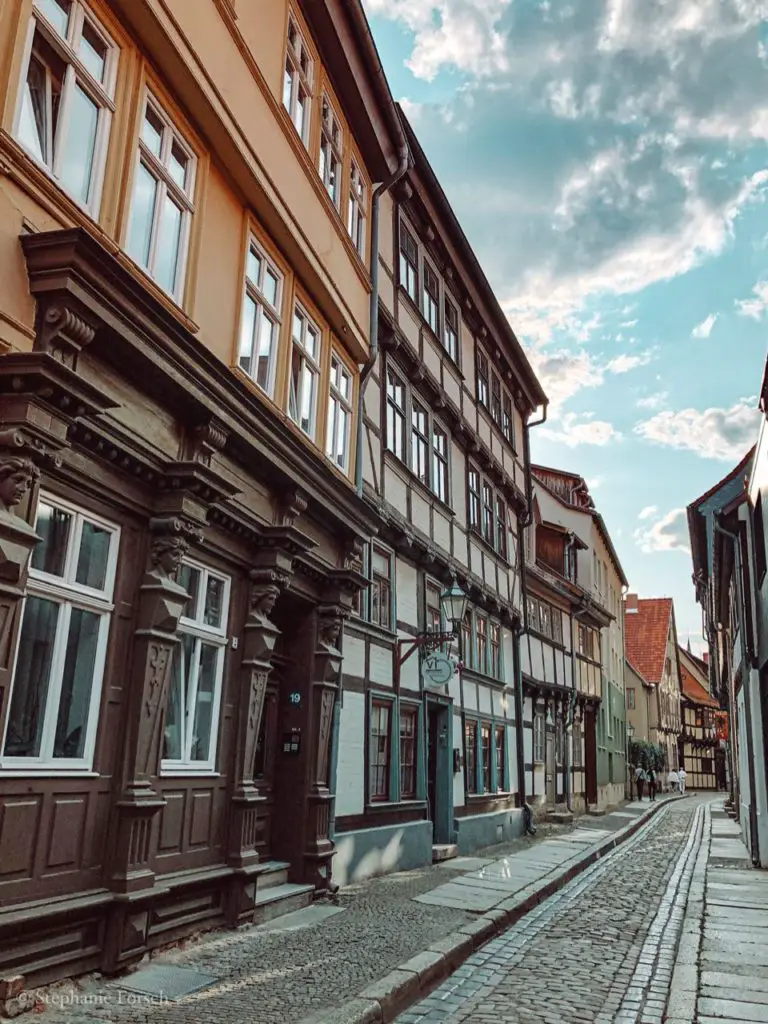 Wunderschöne Straße Quedlinburg Altstadt im Harz