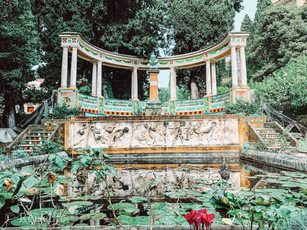Menton Sehenswürdigkeiten Brunnen im Jardin Fontana Rosa