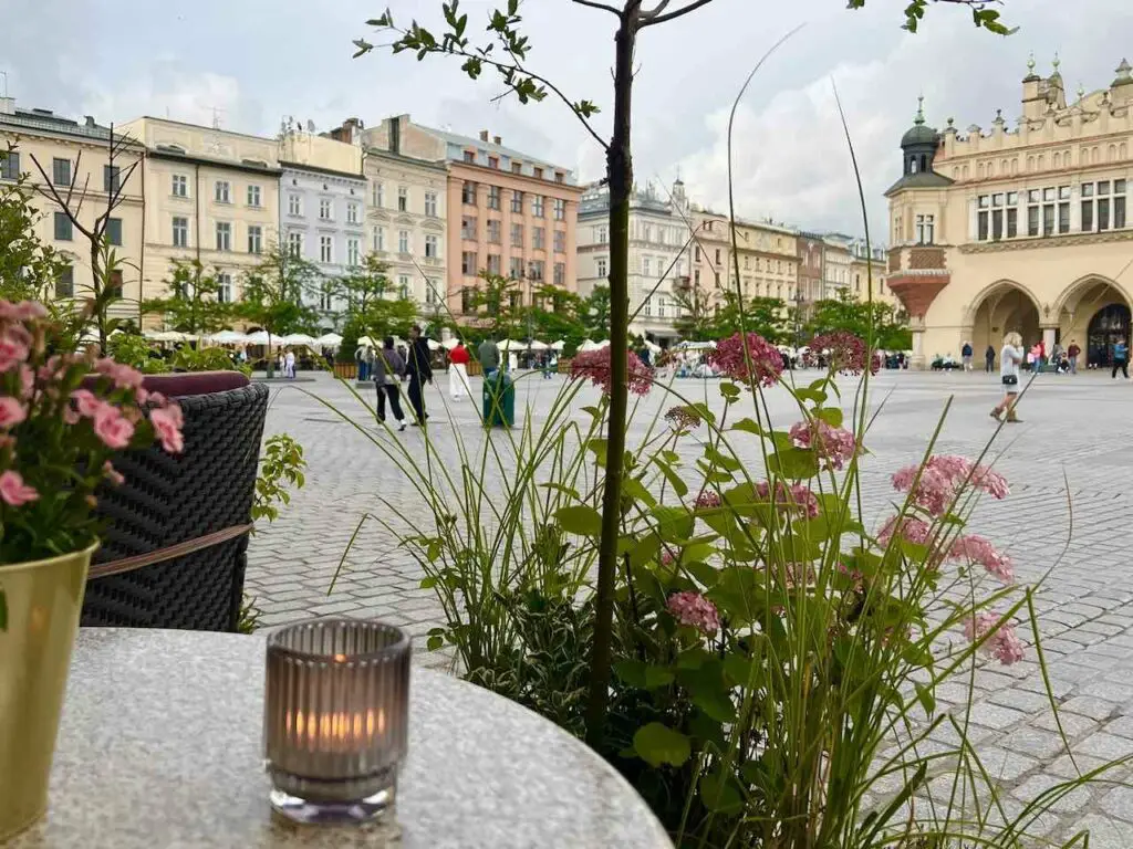 Rynek in Krakau mit Blick auf Altstadt